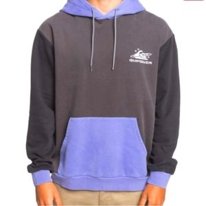 NWT  MENS SOFT QUICKSILVER PULLOVER SWEATSHIRT SIZE L GREY & PURPLE